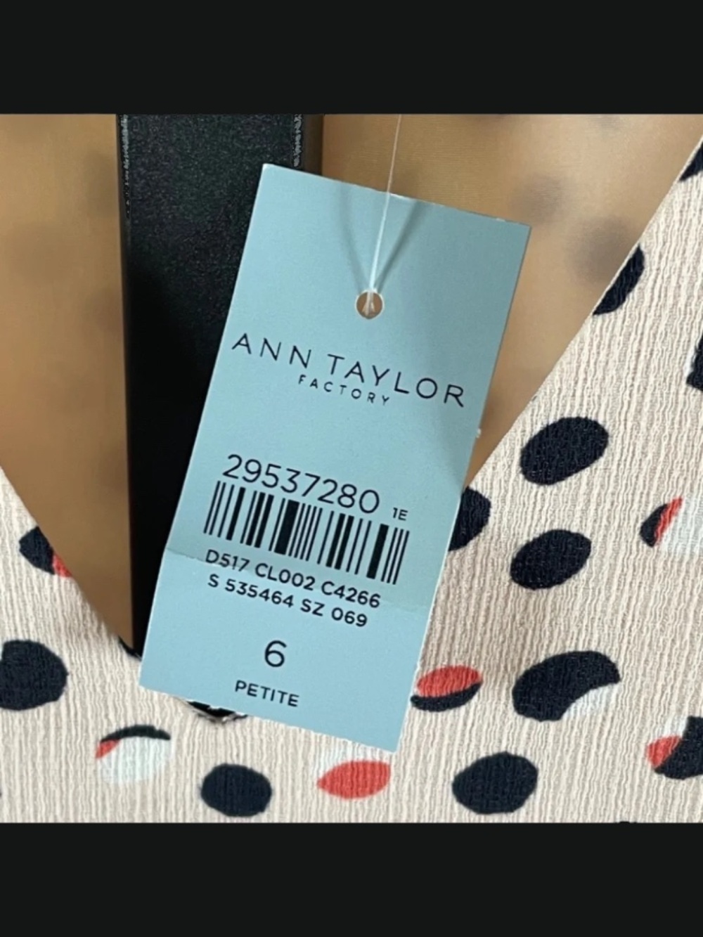 NEW Ann Taylor Dress Womens 6 petite pink black dot sheath ruffle cocktail - Picture 5 of 9